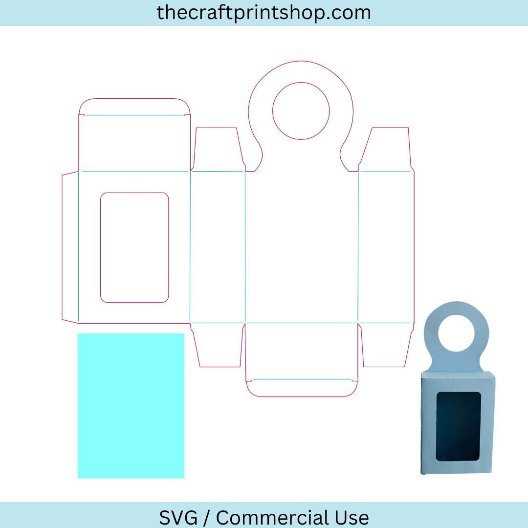 Rectangle wine bottle hanging box tag with window