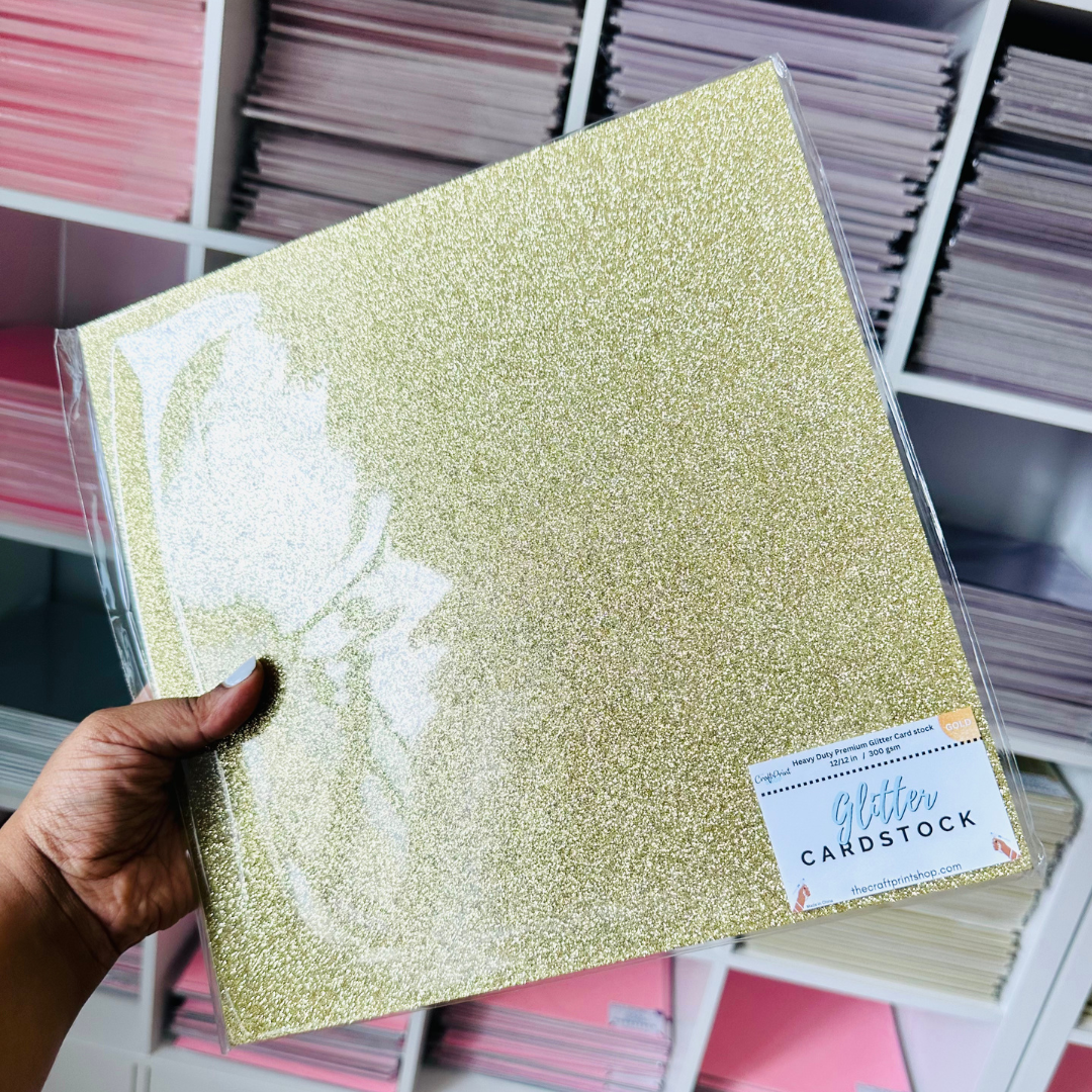 Gold Glitter Card Stock - 10 Pack 12/12