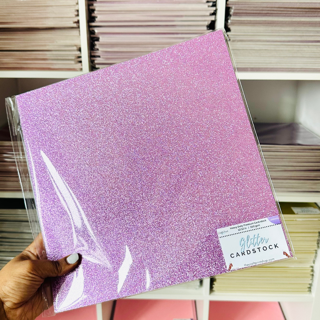Lavender Glitter Card Stock - 10 Pack 12/12