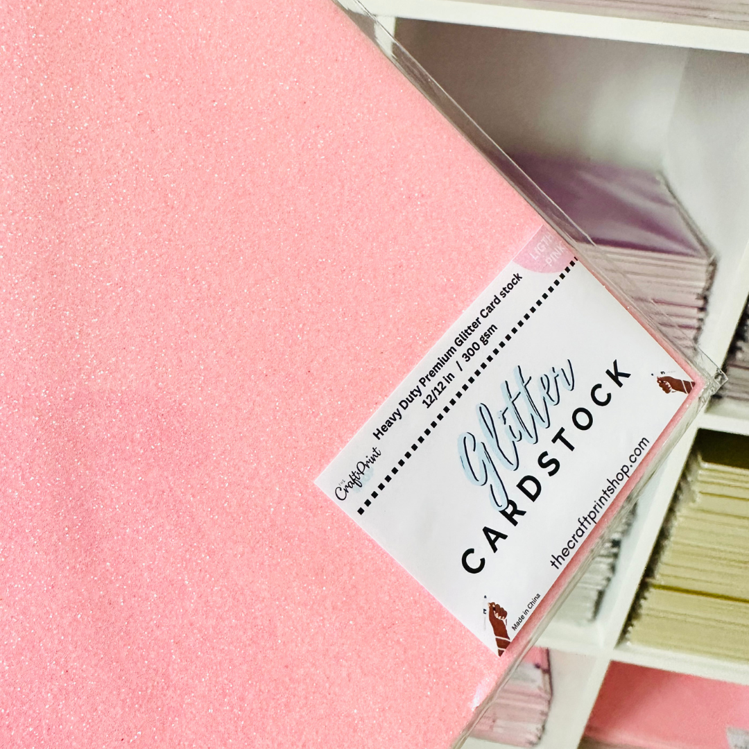 Light Pink Glitter Card Stock - 10 Pack 12/12
