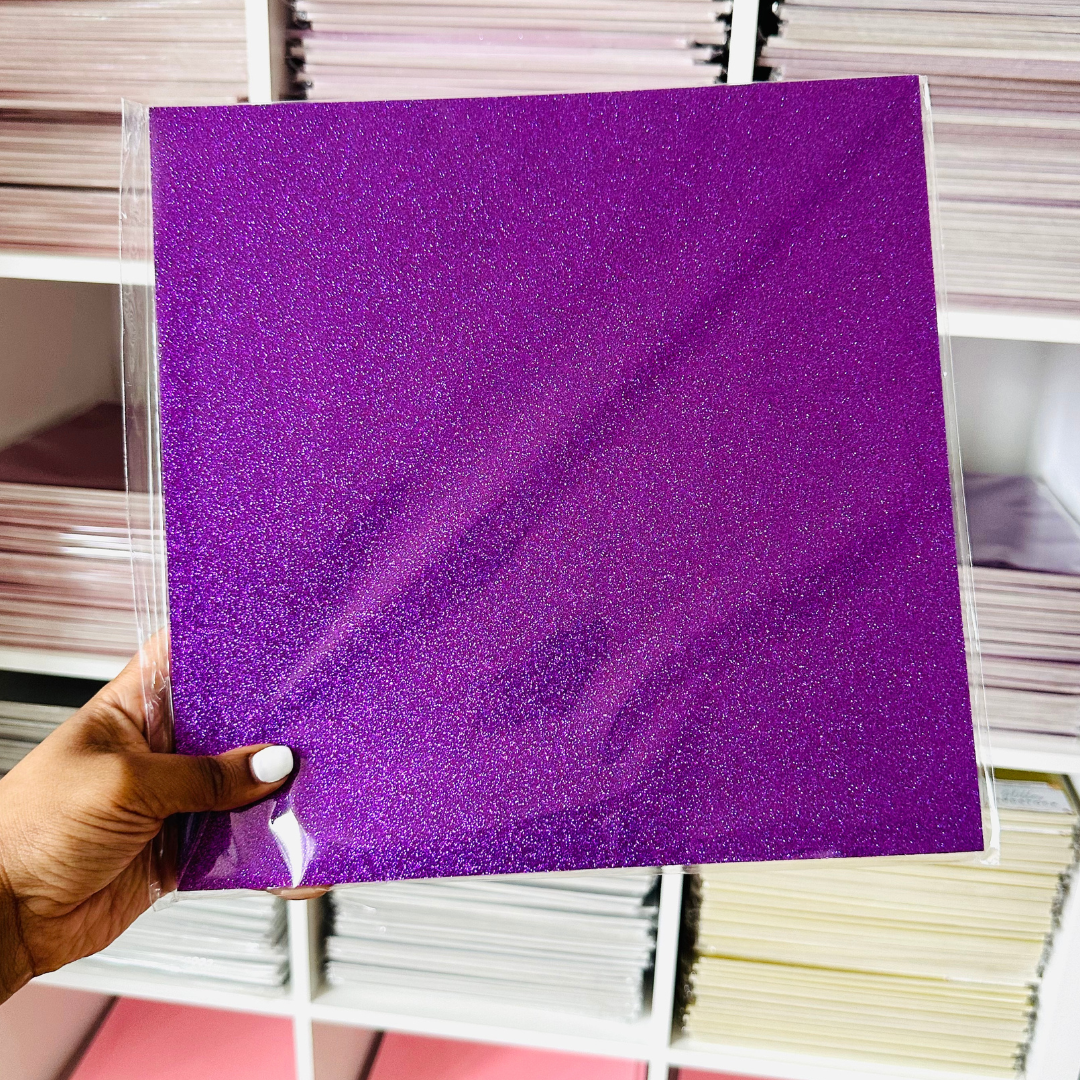 Purple Glitter Card Stock - 10 Pack 12/12