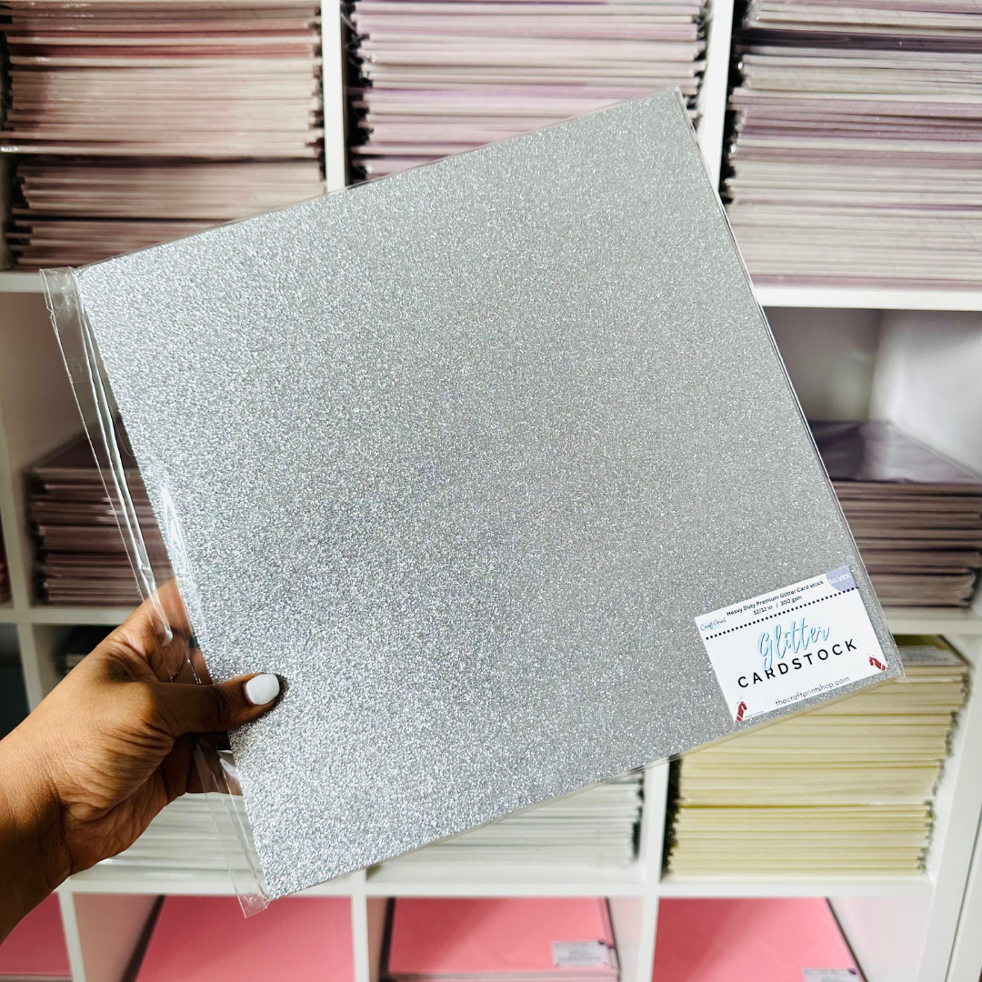 Silver Glitter Card Stock - 10 Pack 12/12