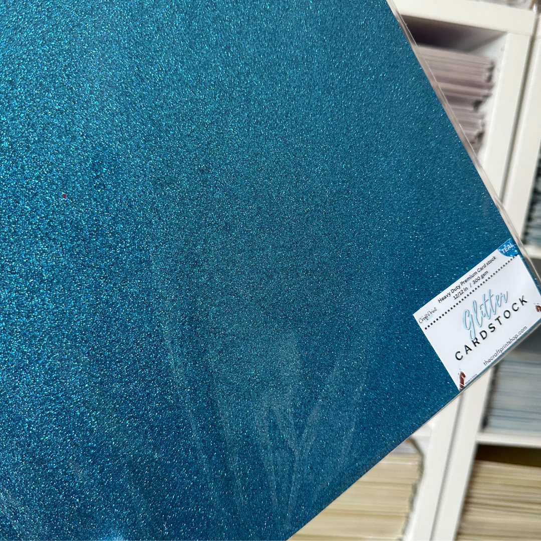 Teal Glitter Card Stock - 10 Pack 12/12