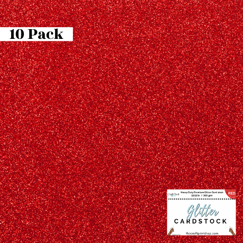 Red Glitter Card Stock - 10 Pack 12/12