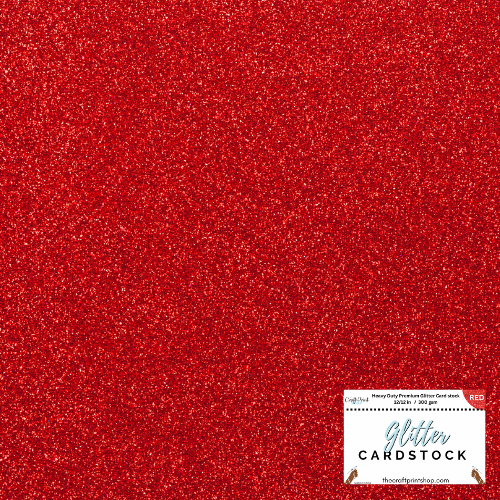 Red Glitter Card Stock - SINGLE SHEET