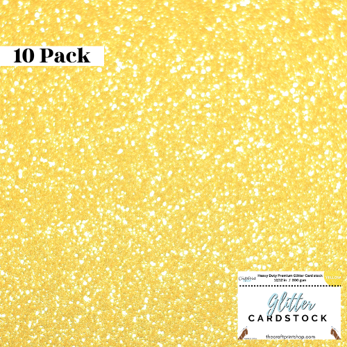 Yellow Glitter Card Stock - 10 Pack 12/12