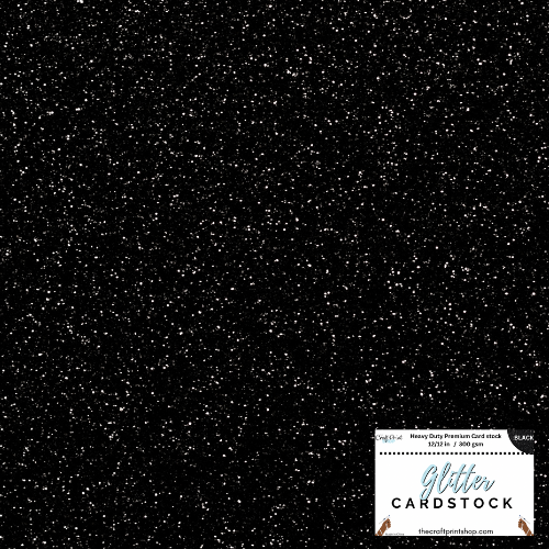 Black Glitter Card Stock - SINGLE SHEET