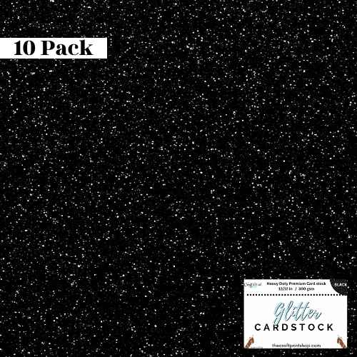 Black Glitter Card Stock - 10 Pack 12/12