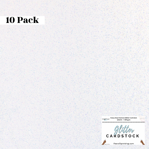 White Glitter Card Stock - 10 Pack 12/12