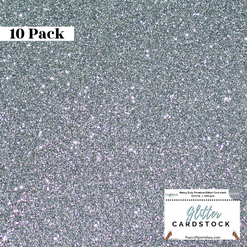 Silver Glitter Card Stock - 10 Pack 12/12