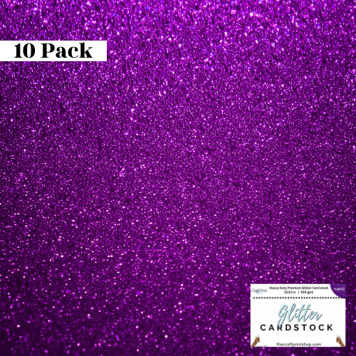 Purple Glitter Card Stock - 10 Pack 12/12
