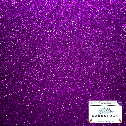Purple Glitter Card Stock - SINGLE SHEET