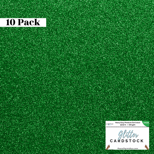 Green Glitter Card Stock - 10 Pack 12/12