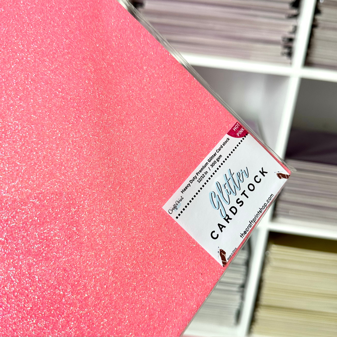 Hot Pink Glitter Card Stock - SINGLE SHEET