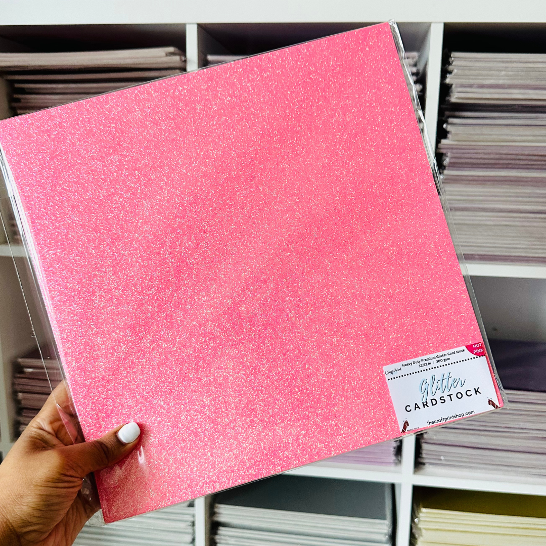 Hot Pink Glitter Card Stock - SINGLE SHEET