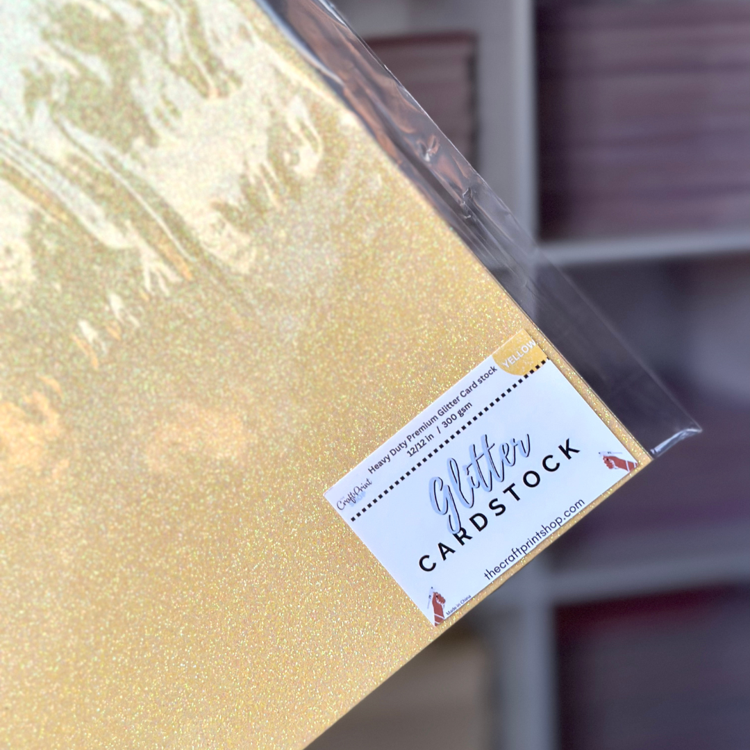 Yellow Glitter Card Stock - SINGLE SHEET